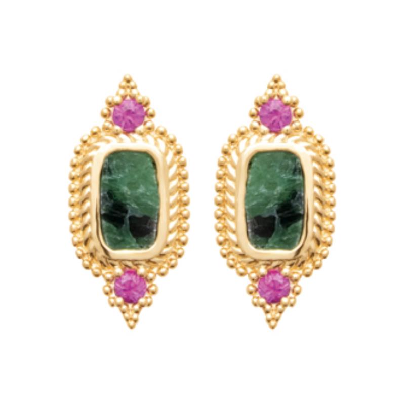 Coque de Nacre Puces d'oreilles plaqué or 23071350