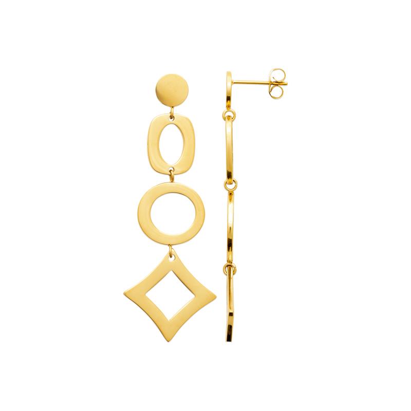 Coque de Nacre Boucles d'oreilles pendantes acier doré 3131809