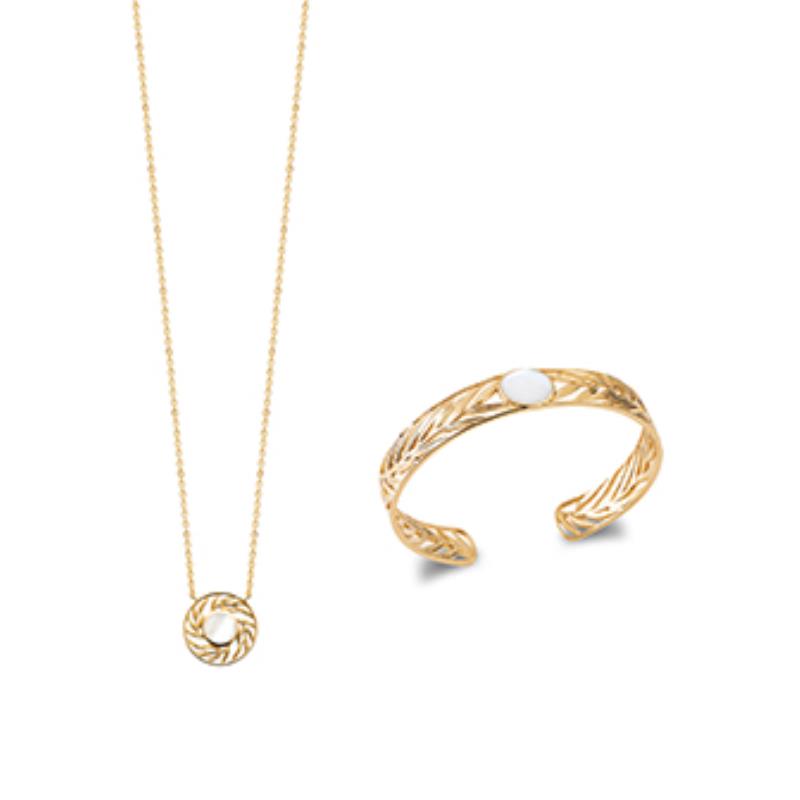 Coque de Nacre Collier plaqué or 973205