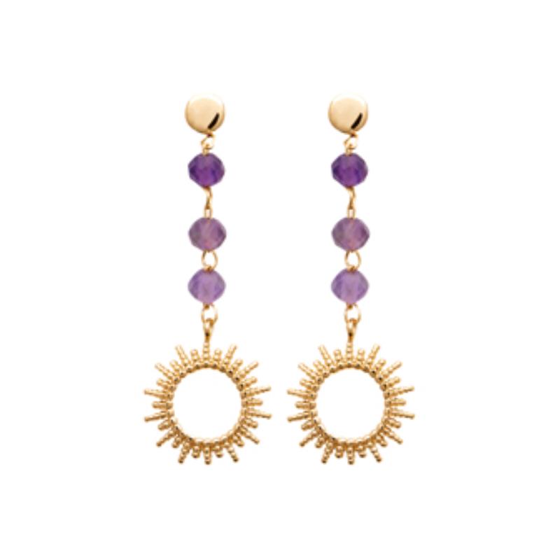 Coque de Nacre Boucles d'oreilles pendantes plaqué or 23000470