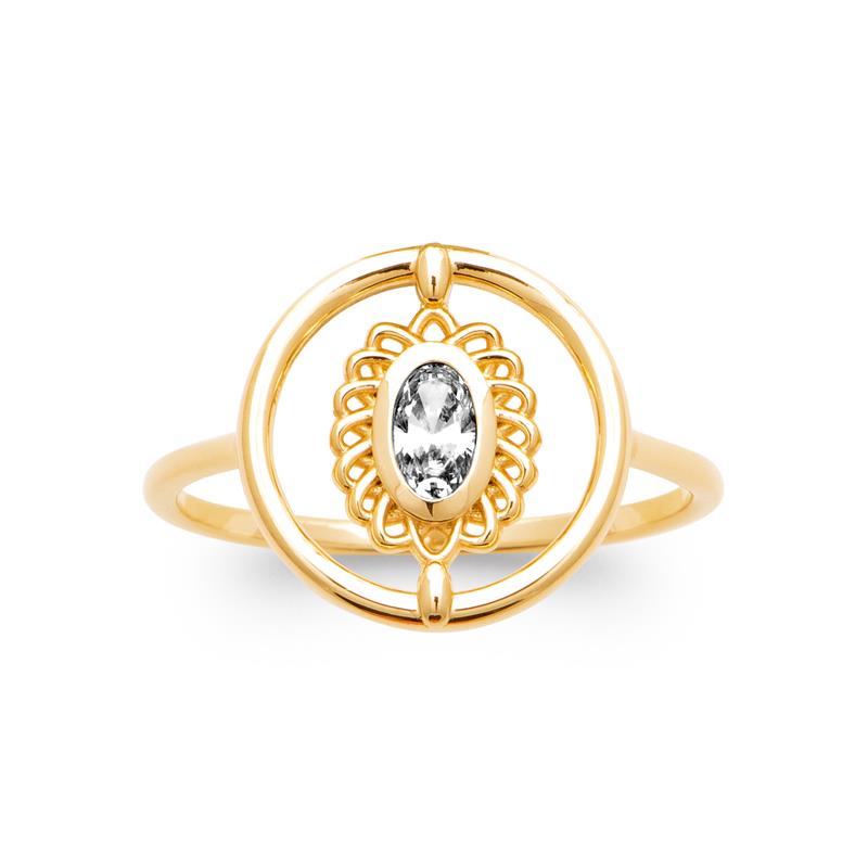 Coque de Nacre Bague plaqué or 20019010
