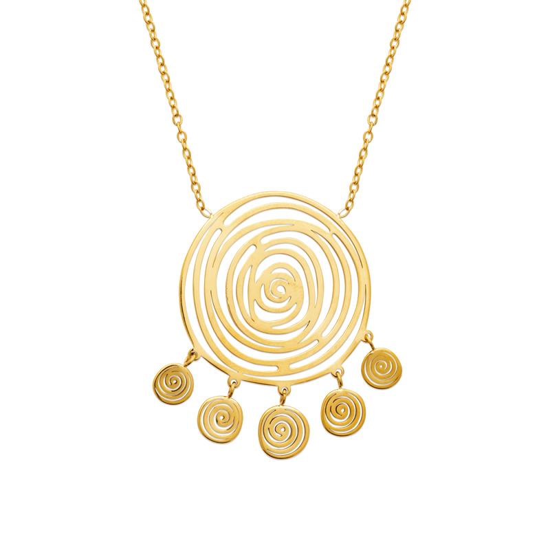 Coque de Nacre Collier acier doré 312326