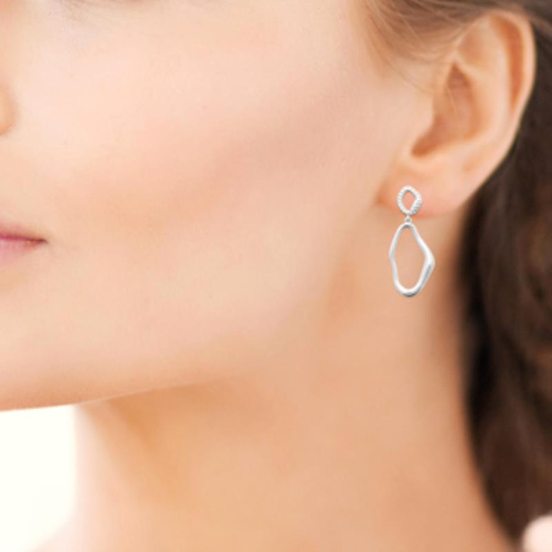 Coque de Nacre Boucles d'oreilles pendantes argent 13077810