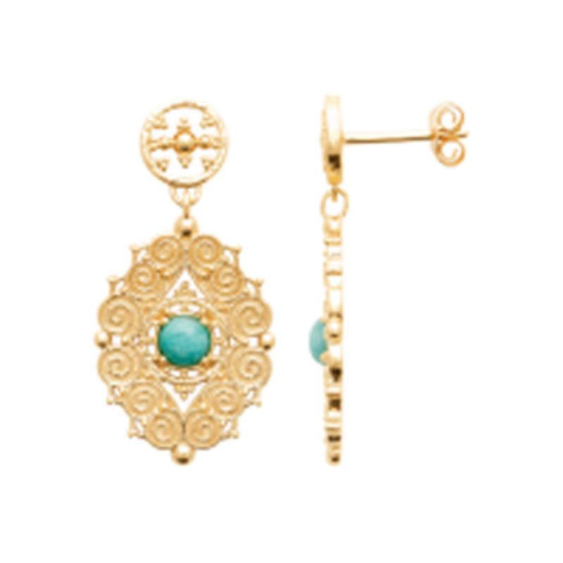 Coque de Nacre Boucles d'oreilles pendantes plaqué or 23052160