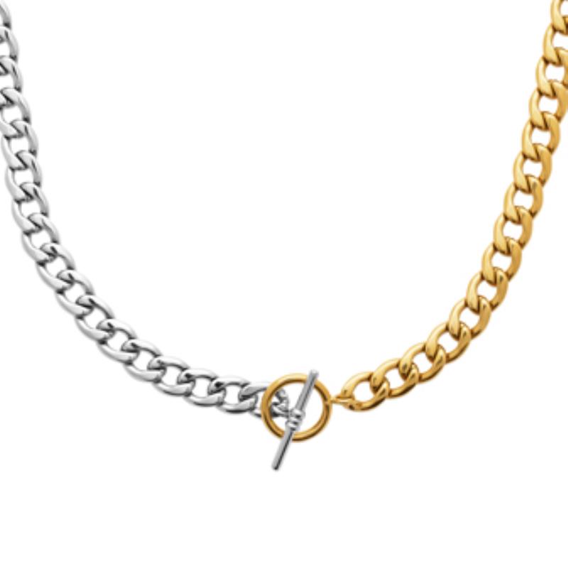 Coque de Nacre Collier acier doré 312181