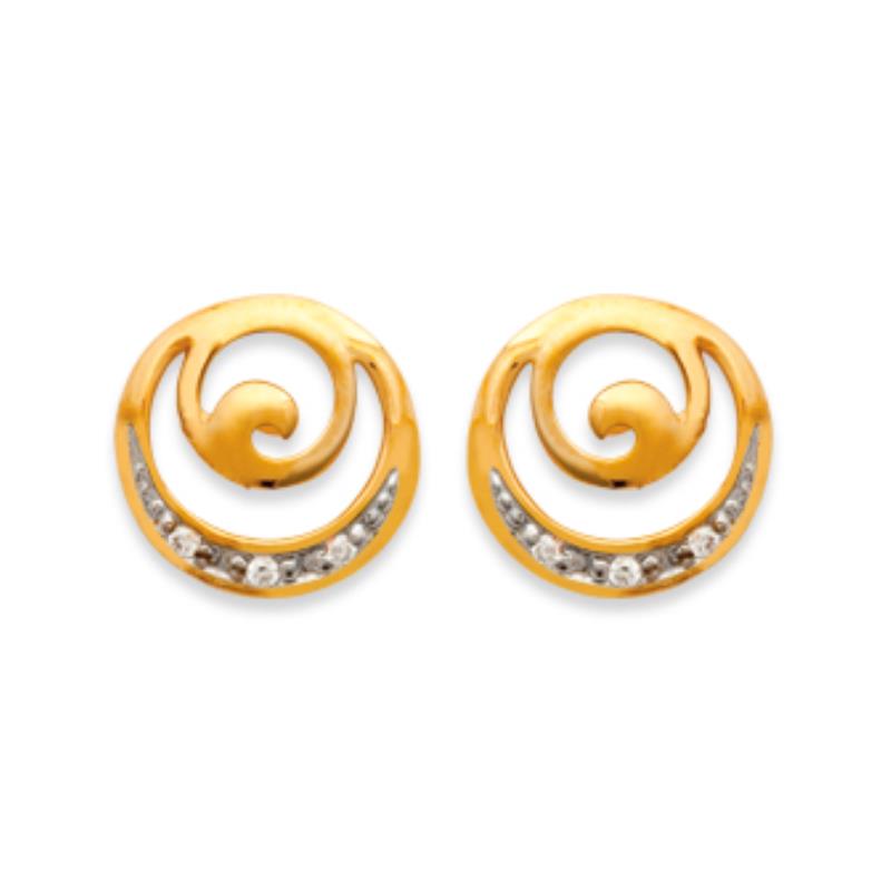 Coque de Nacre Puces d'oreilles plaqué or 2414411