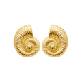 Coque de Nacre Puces d'oreilles acier doré 3125009