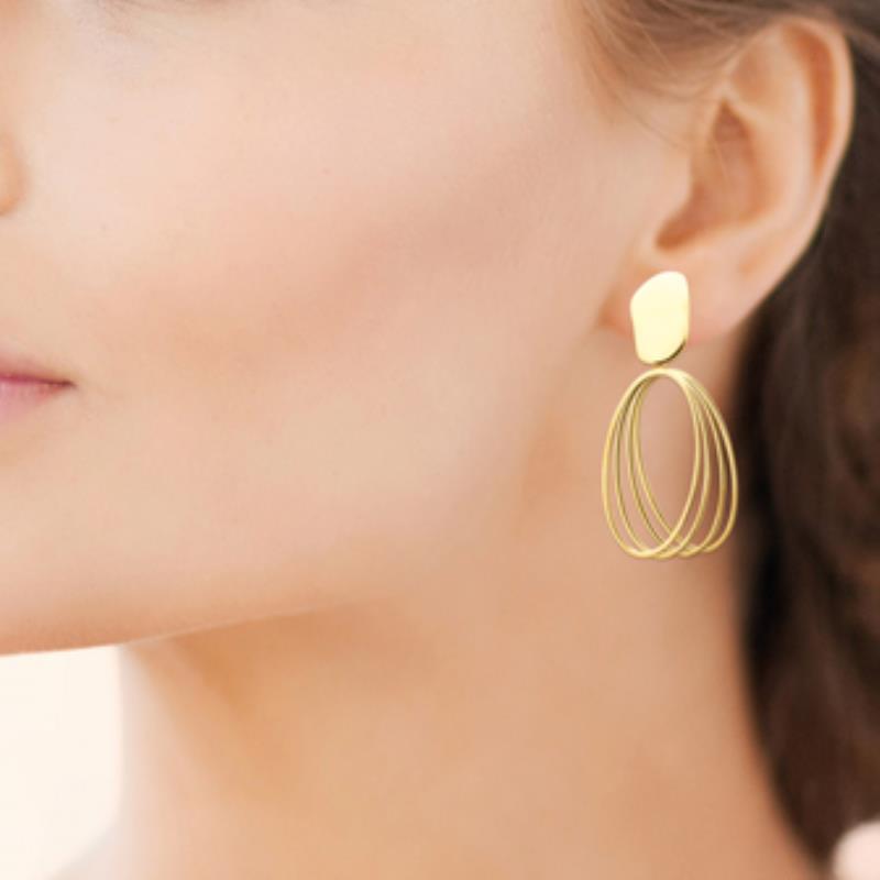 Coque de Nacre Boucles d'oreilles pendantes acier doré 3120409