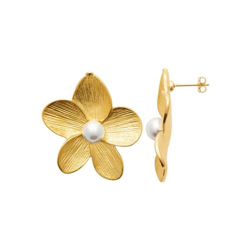 Coque de Nacre Boucles d'oreilles acier doré 3130809