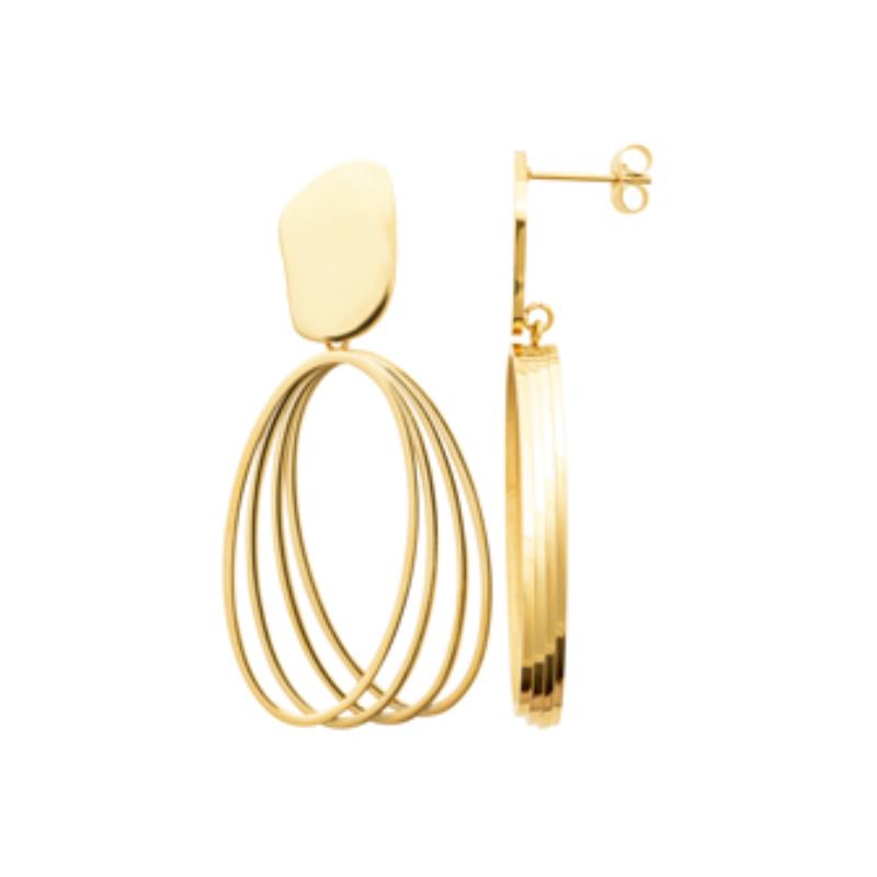 Coque de Nacre Boucles d'oreilles pendantes acier doré 3120409