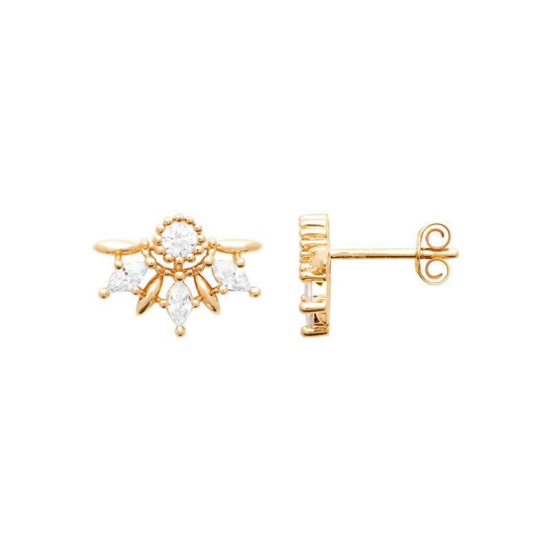 Coque de Nacre Puces d'oreilles plaqué or 23048410