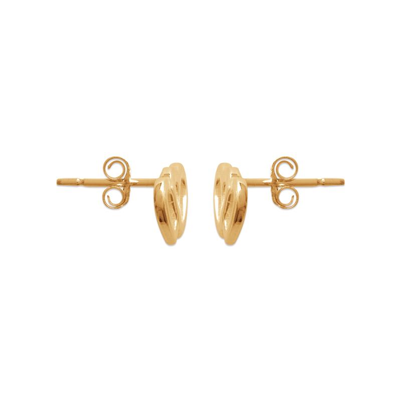 Coque de Nacre Puces d'oreilles plaqué or 242336