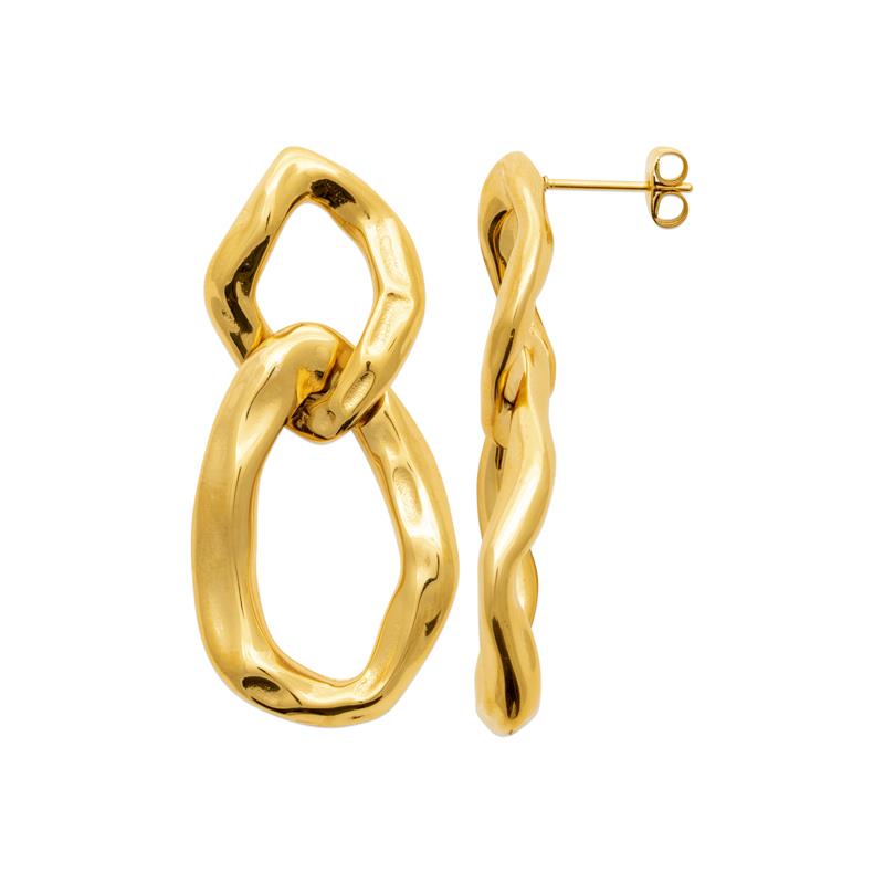 Coque de Nacre Boucles d'oreilles pendantes acier doré 3132809