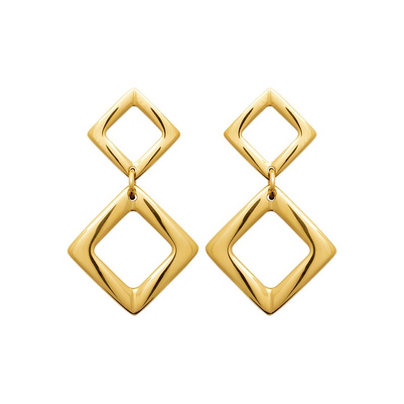 Coque de Nacre Boucles d'oreilles pendantes acier doré 3132409