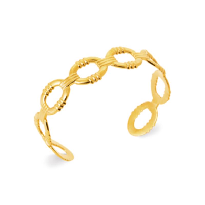 Coque de Nacre Bracelet jonc acier doré 312258