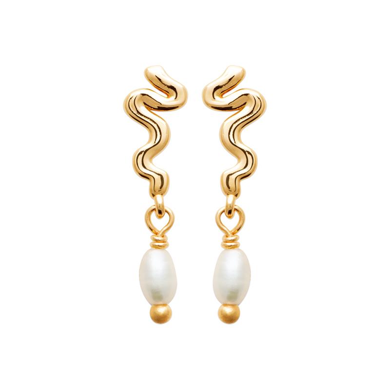 Coque de Nacre Boucles d'oreilles pendantes plaqué or 230795014