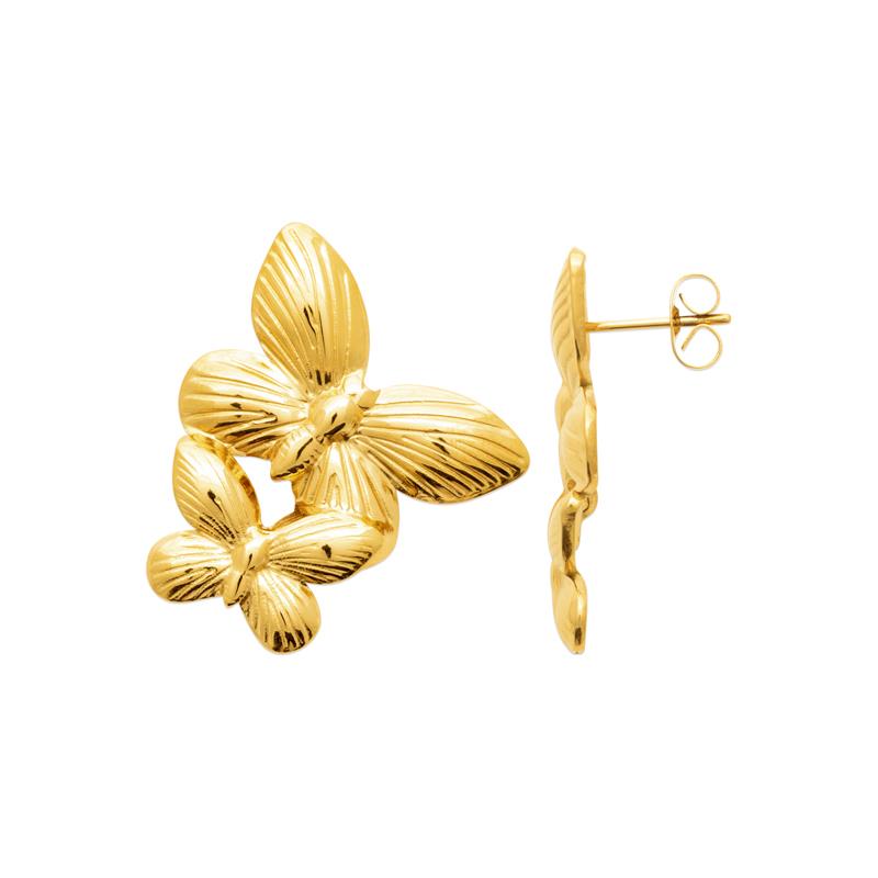Coque de Nacre Boucles d'oreilles acier doré 3126509