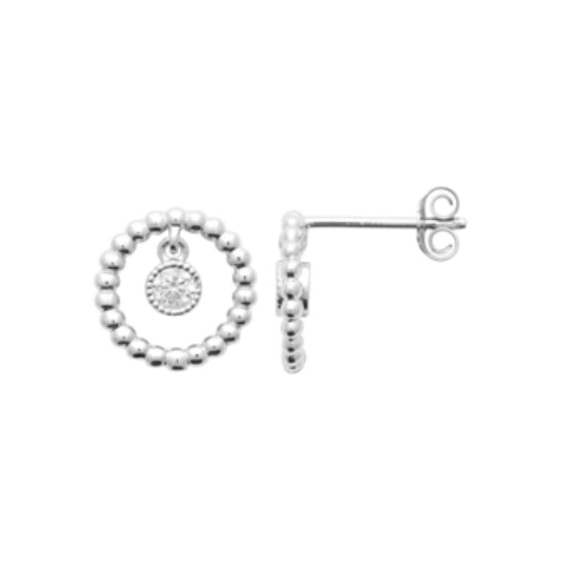 Coque de Nacre Puces d'oreilles argent 13070910