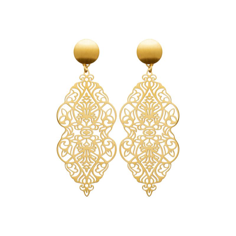 Coque de Nacre Boucles d'oreilles pendantes acier doré 3132609
