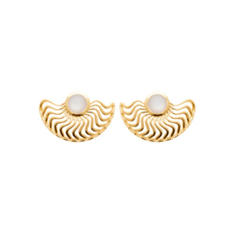 Coque de Nacre Boucles d'oreilles plaqué or 23076810