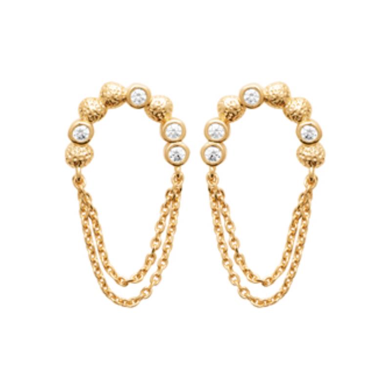 Coque de Nacre Boucles d'oreilles pendantes plaqué or 23073310