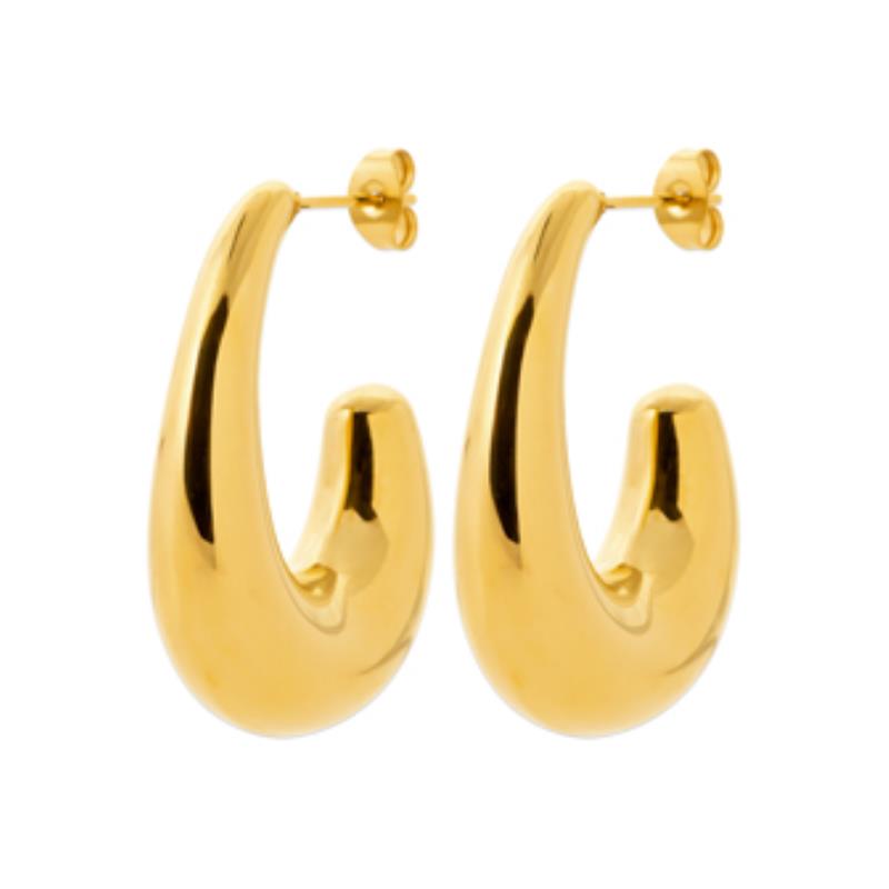 Coque de Nacre Créoles acier doré 3605609