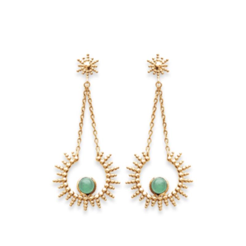 Coque de Nacre Boucles d'oreilles pendantes plaqué or 2553050