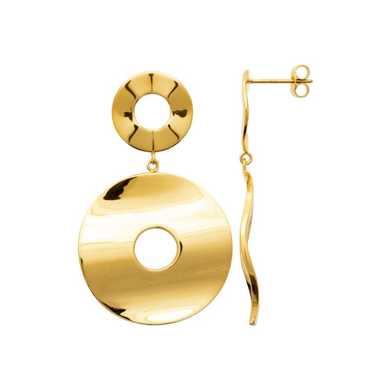 Coque de Nacre Boucles d'oreilles pendantes acier doré 3132509