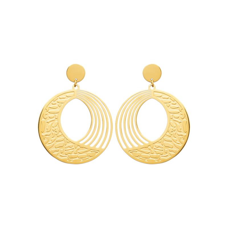 Coque de Nacre Boucles d'oreilles pendantes acier doré 3131409