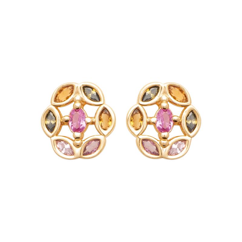 Coque de Nacre Puces d'oreilles plaqué or 23086005