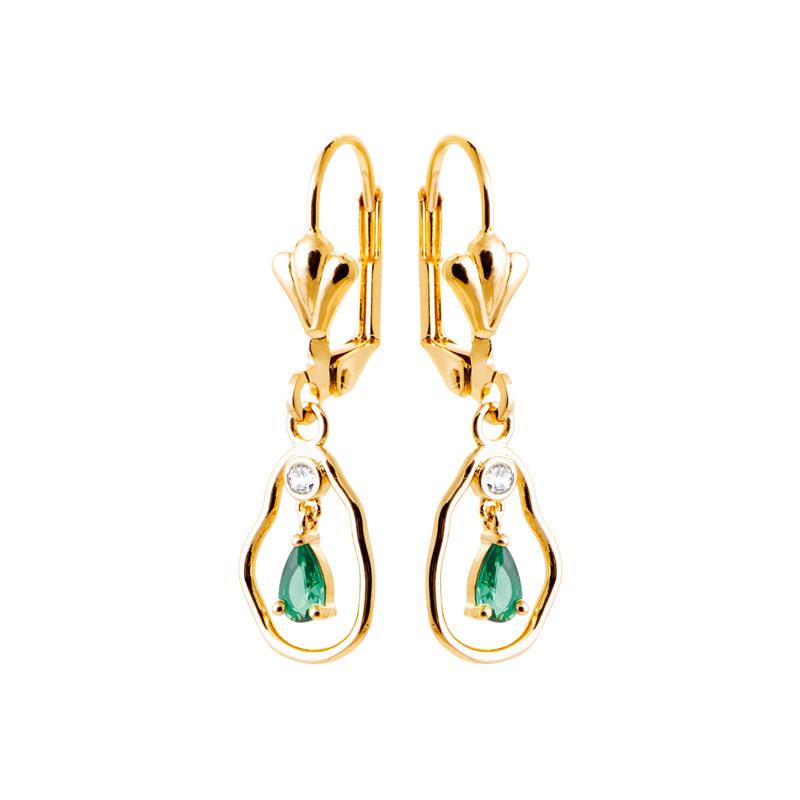 Coque de Nacre Boucles d'oreilles pendantes plaqué or 23089050
