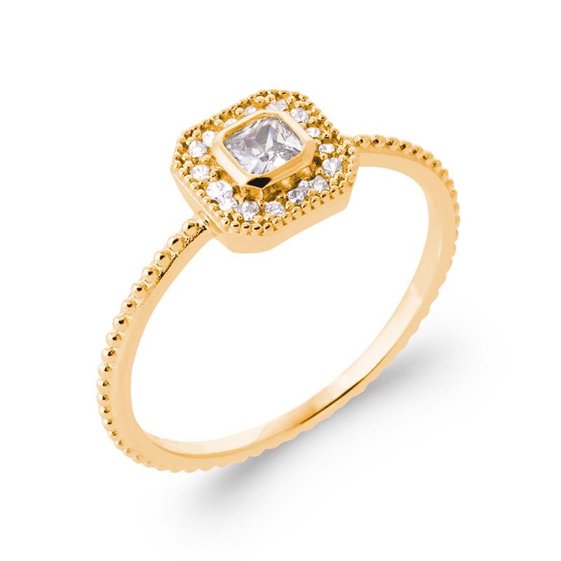 Coque de Nacre Bague solitaire plaqué or 2933810