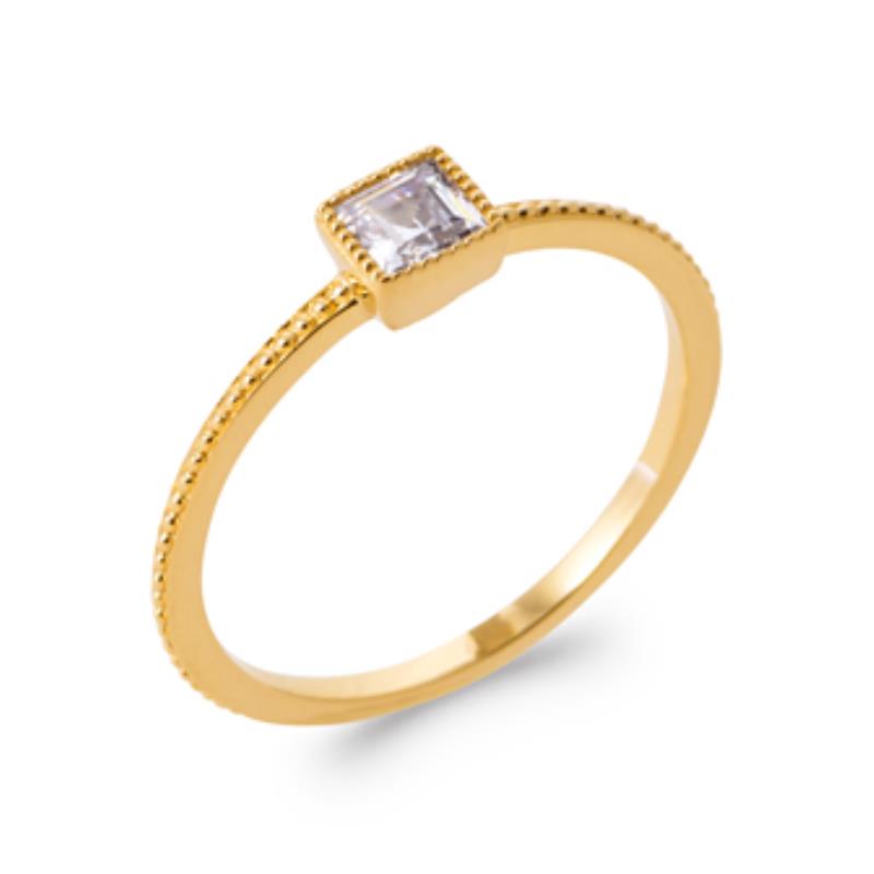 Coque de Nacre Bague solitaire plaqué or 2923010