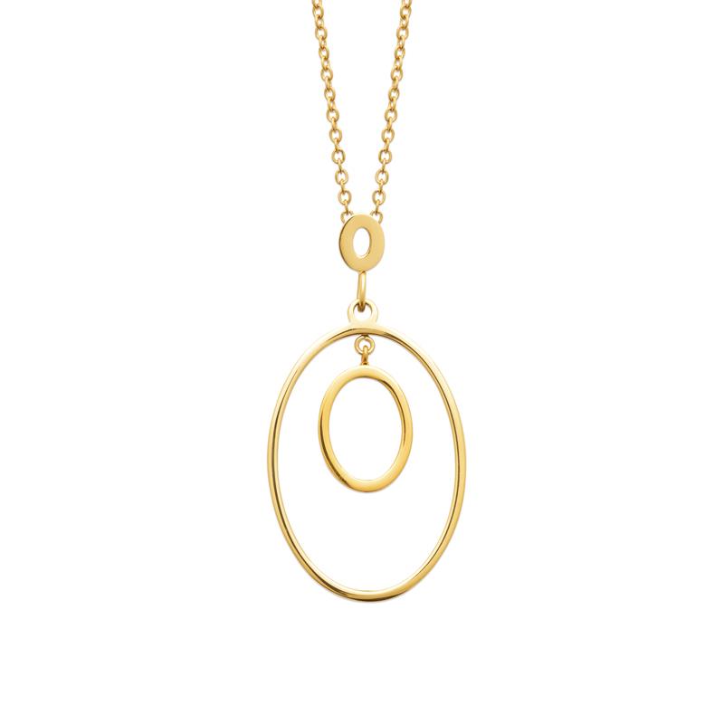 Coque de Nacre Collier acier doré 312335