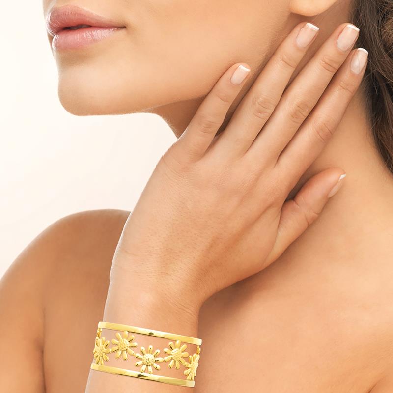 Coque de Nacre Bracelet jonc acier doré 312295