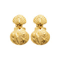 Coque de Nacre Boucles d'oreilles pendantes acier doré 3125709