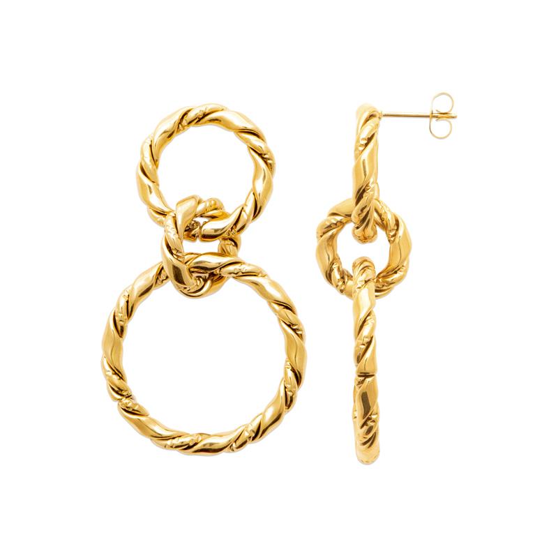 Izee Boucles d'oreilles pendantes acier doré 3136109