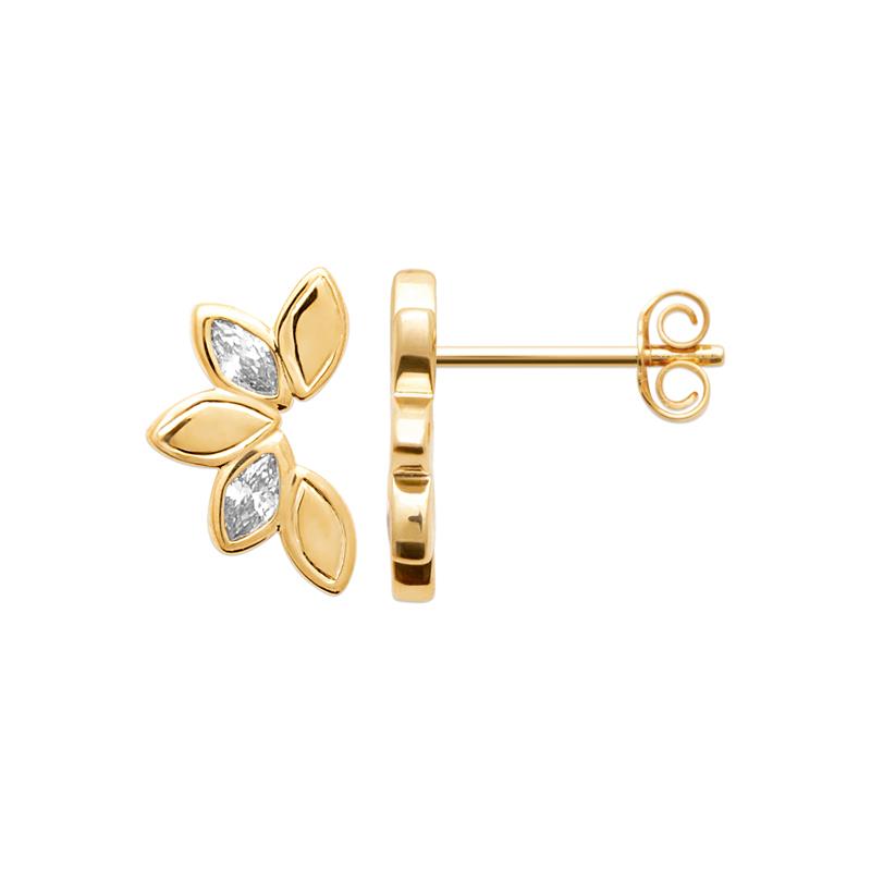 Coque de Nacre Boucles d'oreilles plaqué or 23079110
