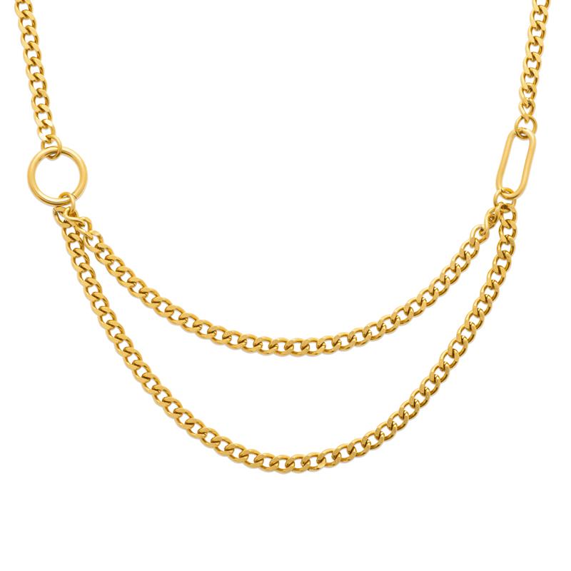 Coque de Nacre Collier acier doré 312177