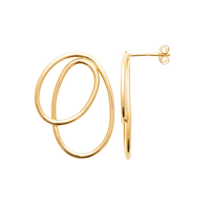 Coque de Nacre Boucles d'oreilles pendantes plaqué or 23050700