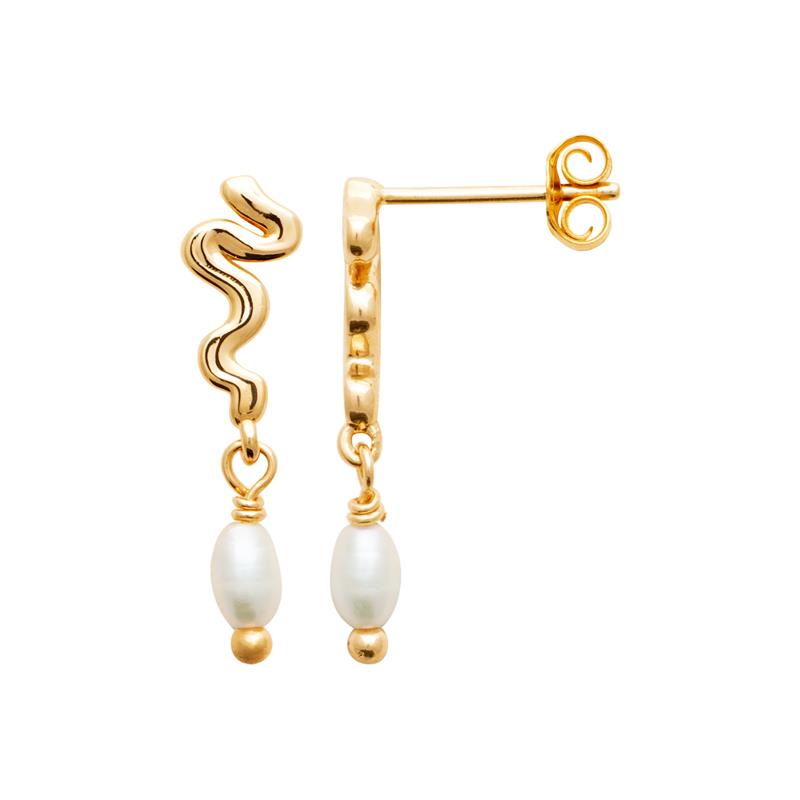 Coque de Nacre Boucles d'oreilles pendantes plaqué or 230795014