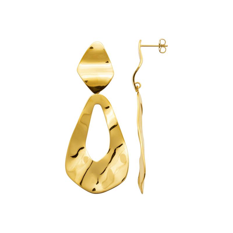 Coque de Nacre Boucles d'oreilles pendantes acier doré 3133709
