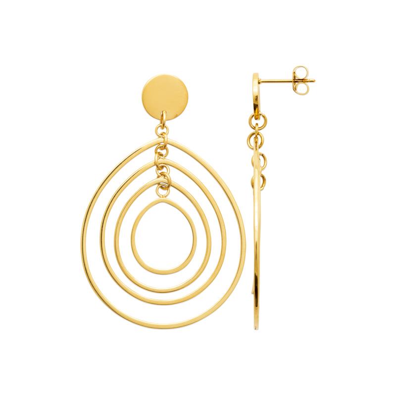 Coque de Nacre Boucles d'oreilles pendantes acier doré 3131309