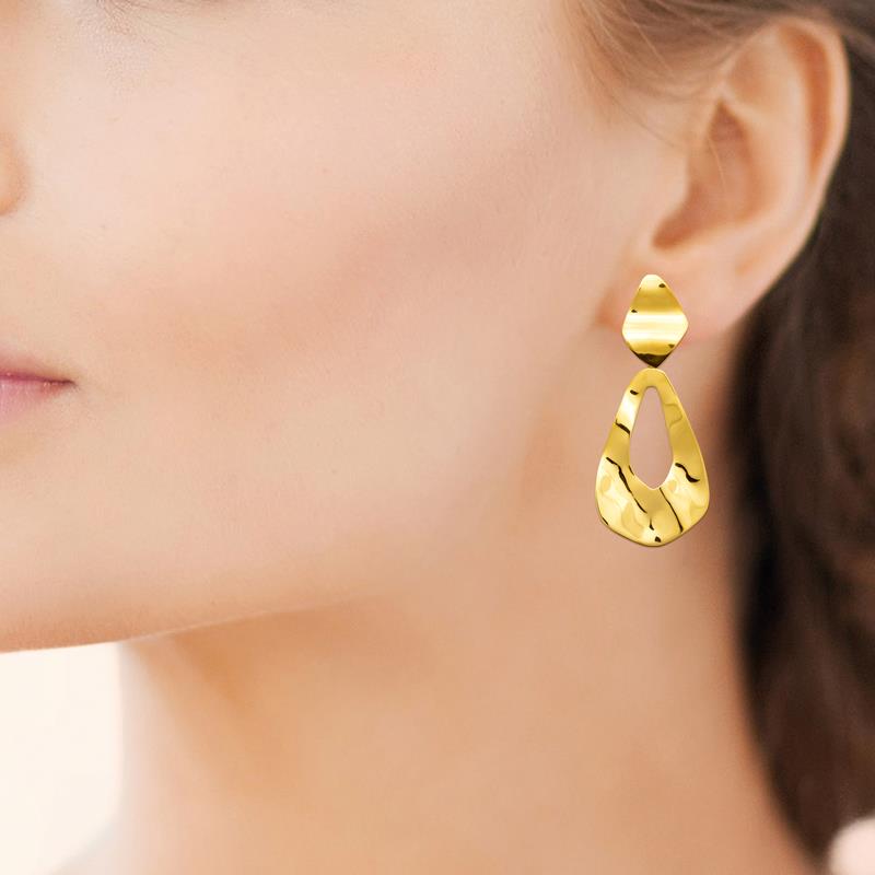 Coque de Nacre Boucles d'oreilles pendantes acier doré 3133709