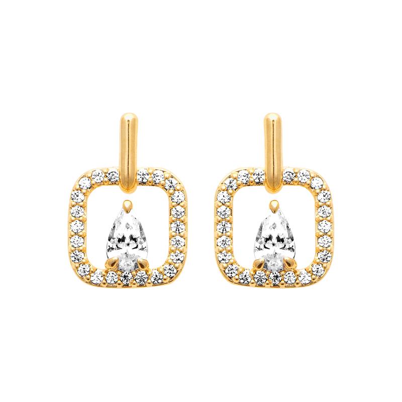 Coque de Nacre Puces d'oreilles plaqué or 23091810