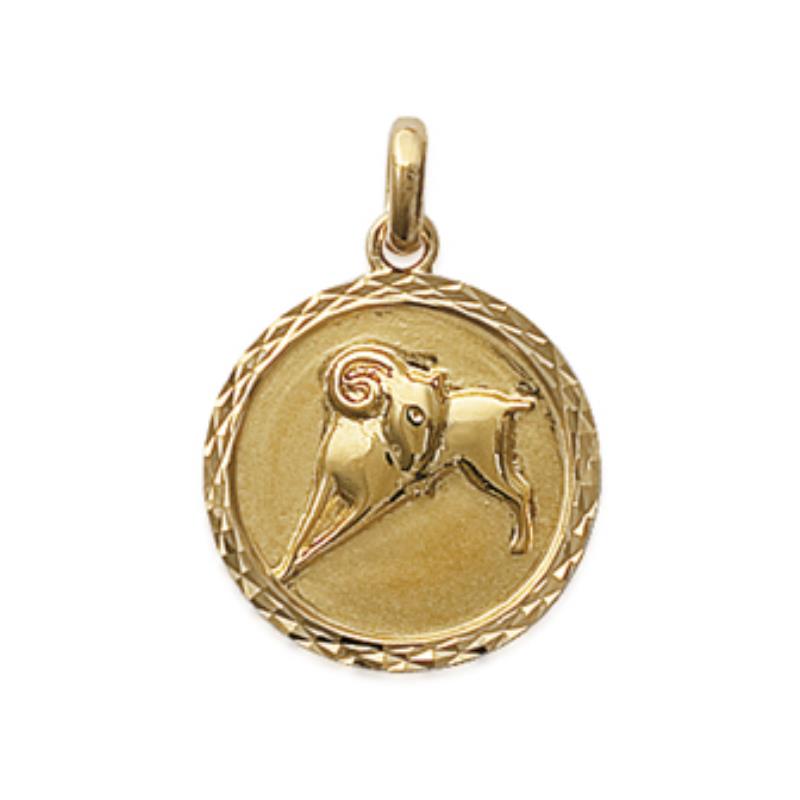 Coque de Nacre Pendentif zodiaque plaqué or 24821103