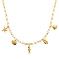 Coque de Nacre Collier acier doré 312278