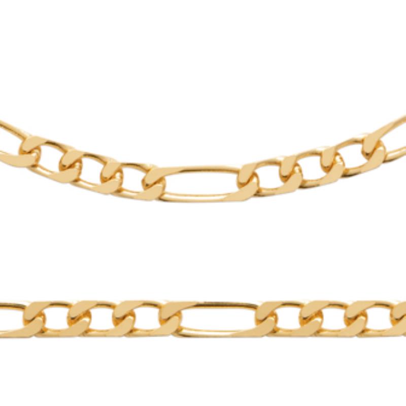 Coque de Nacre Chaîne maille figaro plaqué or 233152