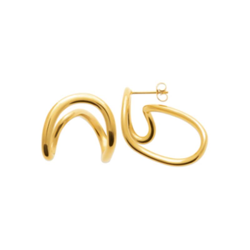 Coque de Nacre Boucles d'oreilles acier doré 3115409