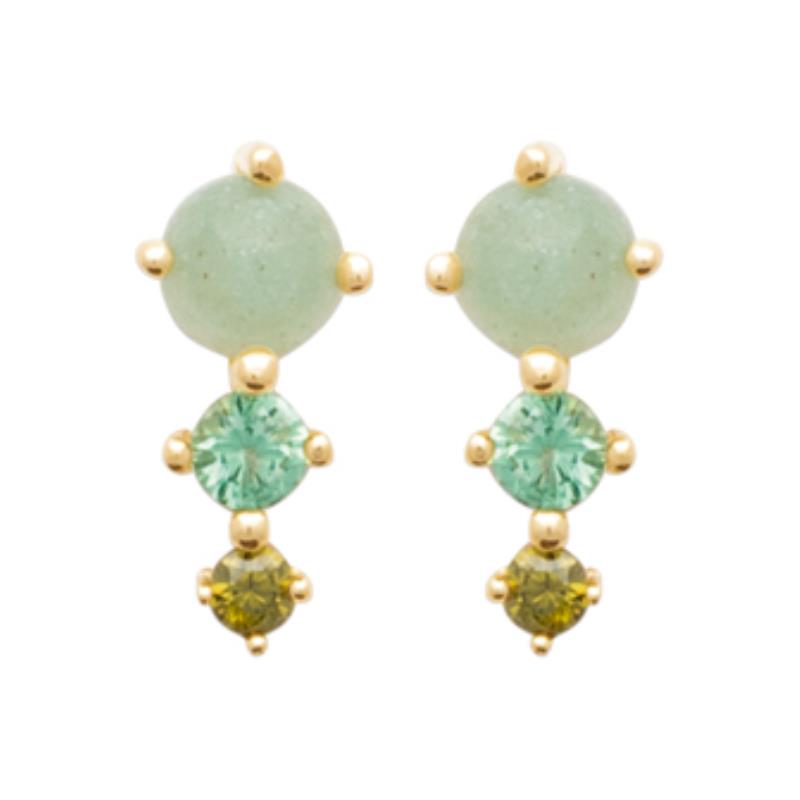 Coque de Nacre Puces d'oreilles plaqué or 23040050
